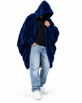 Fur Hoodie Blanket - Navy