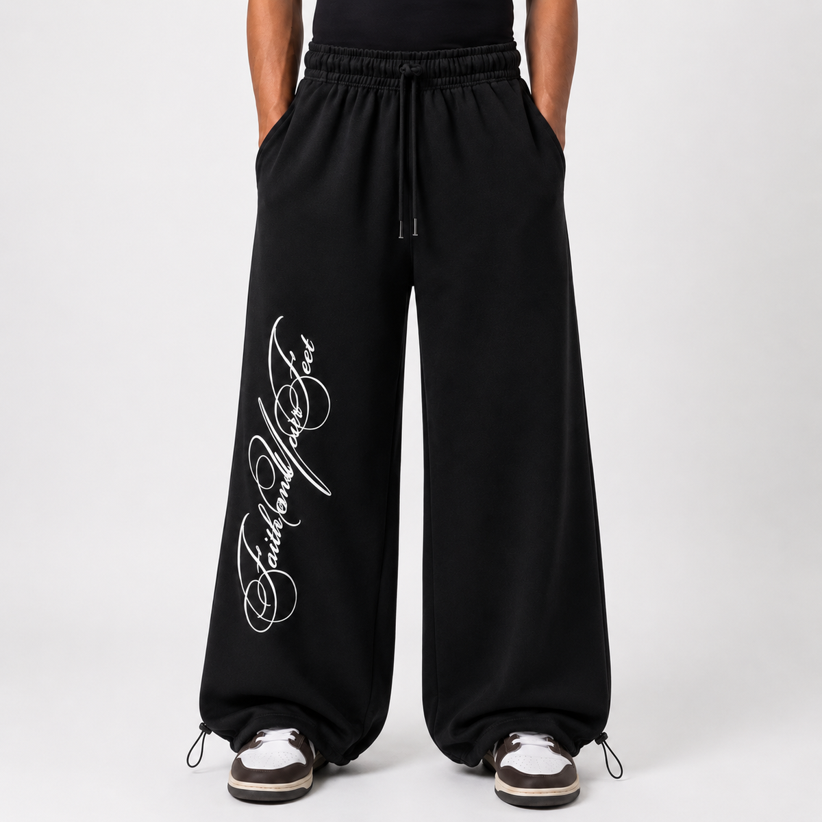 Side printed sweatpant - Black