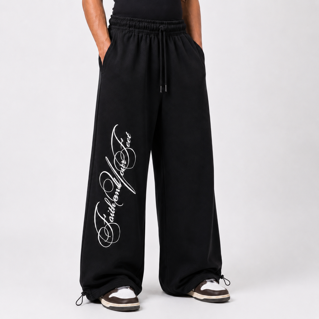 Side printed sweatpant - Black