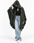 Fur Hoodie Blanket - Dark Green