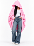 Fur Hoodie Blanket - Pink