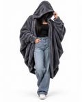 Fur Hoodie Blanket - Grey