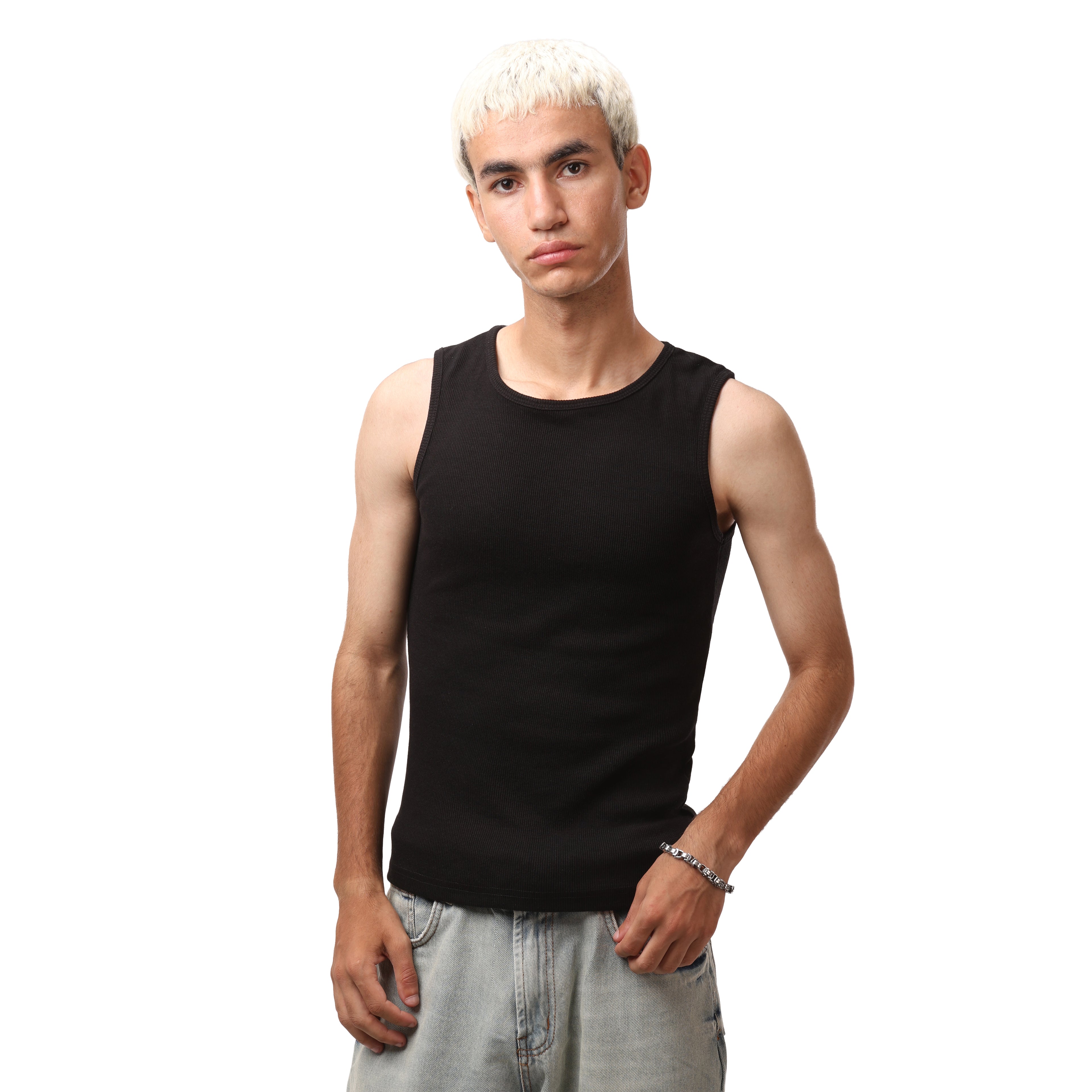 Stripped Tank Top - Black
